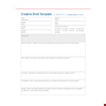Get Started with our Creative Brief Template - Streamline Your Project | Contact Us Today example document template