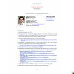 Digital Photographer Resume example document template