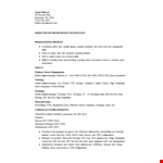 Technical It Resume Format example document template