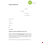 School Volunteer Job Application Letter example document template