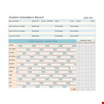 Monthly Student Attendance Report Template example document template