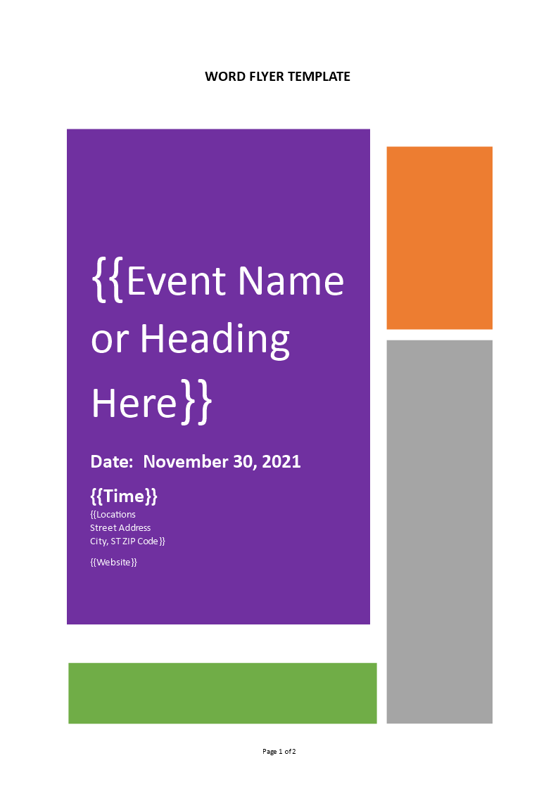 word flyer template example