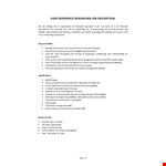 User Experience Researcher Job Description example document template
