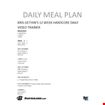Daily Meal Plan Printable example document template