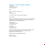 Change of Address Letter - Notify Sender of Address Change example document template 