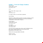 Change of Address Letter - Notify Sender of Address Change example document template