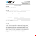 Get a Vehicle Power of Attorney Certificate with our Attorney Services example document template