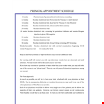 Printable Prenatal Appointment Schedule example document template