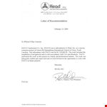 Construction Work Recommendation Letter example document template
