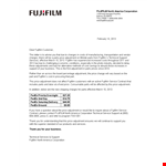 Price Increase Letter and Adjustments for Fujifilm Parts - Get Support example document template