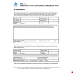 Social Care Professional Form - Request Your Patient Feedback example document template