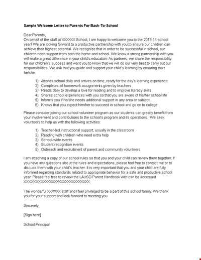 Elementary School Letter Template - Support Your Child's Education with This Powerful Resource