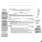 Standard Chronological Resume Format example document template