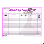 Organize Your Wedding Guest List: Free Template Included example document template