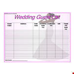 Organize Your Wedding Guest List: Free Template Included example document template 