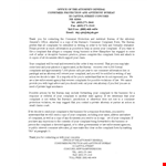 Sample Legal Complaint Letter for Business | Attorney | Consumer example document template
