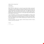 Letter Of Introduction Template example document template