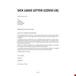 Leave request due to COVID-19 letter template example document template