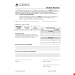 Submit Vacation Requests On Time | Use Our Vacation Request Form example document template