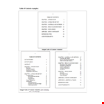 Table Of Contents Template PDF for Easy Documentation Organization example document template
