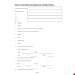 Corporate Minutes: Voting, Moved & Seconded - Efficient Document Templates example document template