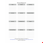 Easy Grocery List Template for Efficient Storage Solutions example document template