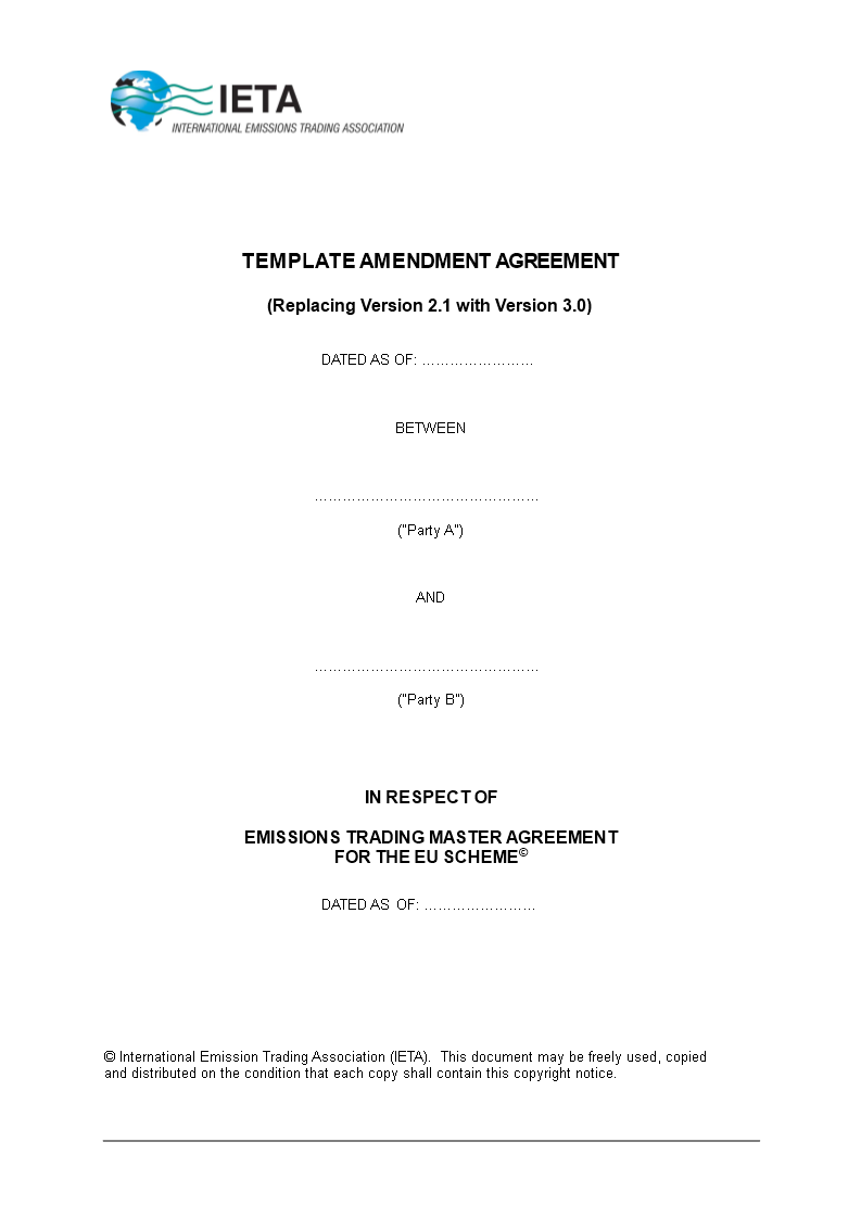Contract Amendment Template