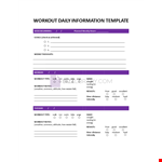 Workout Progress Log example document template