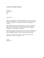 Thank You Email After Interview Template Teach America Forward The 