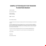 Sample Letter of Request for Transfer to Other Department example document template