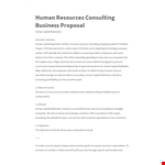 Consulting Proposal Template for Human Capital | Companies, Emerging example document template