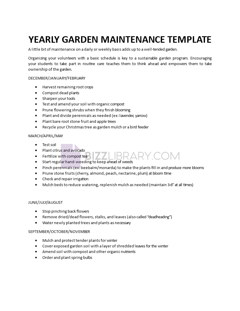 garden maintenance plan Main Image garden maintenance plan