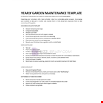 Garden Maintenance Plan example document template 