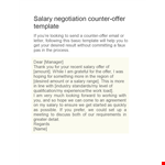 Salary Negotiation Tips: Crafting an Effective Letter to Negotiate Your Job Offer example document template