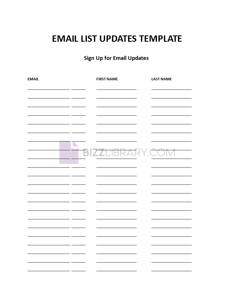 email list update template