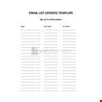 Email List Update example document template