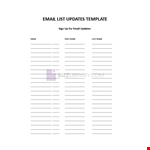 Email List Update example document template 