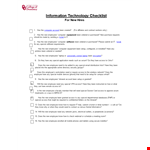 New Employee Computer Checklist Template example document template 