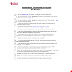New Employee Computer Checklist Template example document template