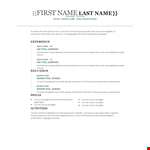 Resume Layout example document template