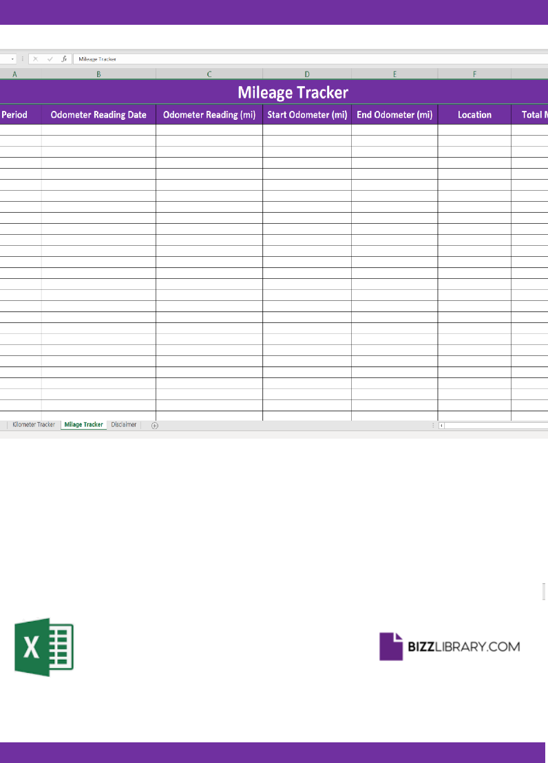 mileage tracker template