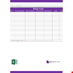 Mileage tracker example document template
