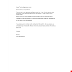 Junior Teacher Appointment Letter example document template