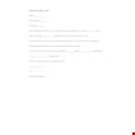 Employee Temporary Transfer Letter Example example document template