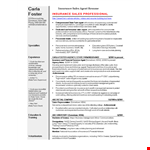 Insurance Sales Agent Resume example document template 