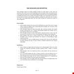 SSRS Developer Job Description example document template