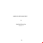 Trust Agreement: Managing Property with a Trustee - Secure and Reliable Trust Implementation example document template