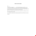 Donation Pledge Thank You Letter example document template