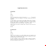 Employment Rejection Letter Template - Resume, Interest, Position, Thank example document template 