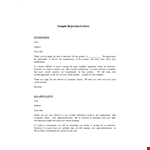 Employment Rejection Letter Template - Resume, Interest, Position, Thank example document template